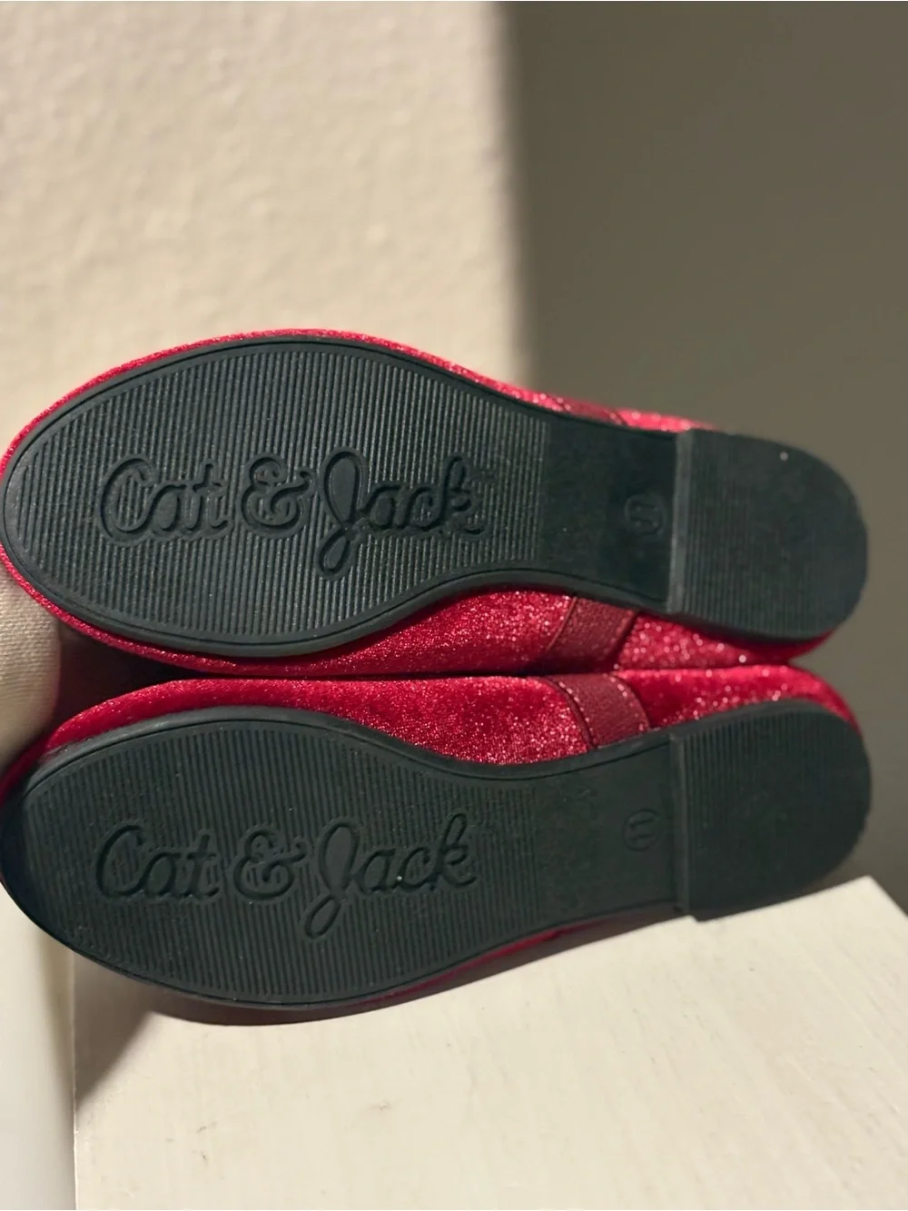 Cat & Jack Chloe Flats Mary Jane Ballet Shoes Red Velvet Toddler Kids Girls 11